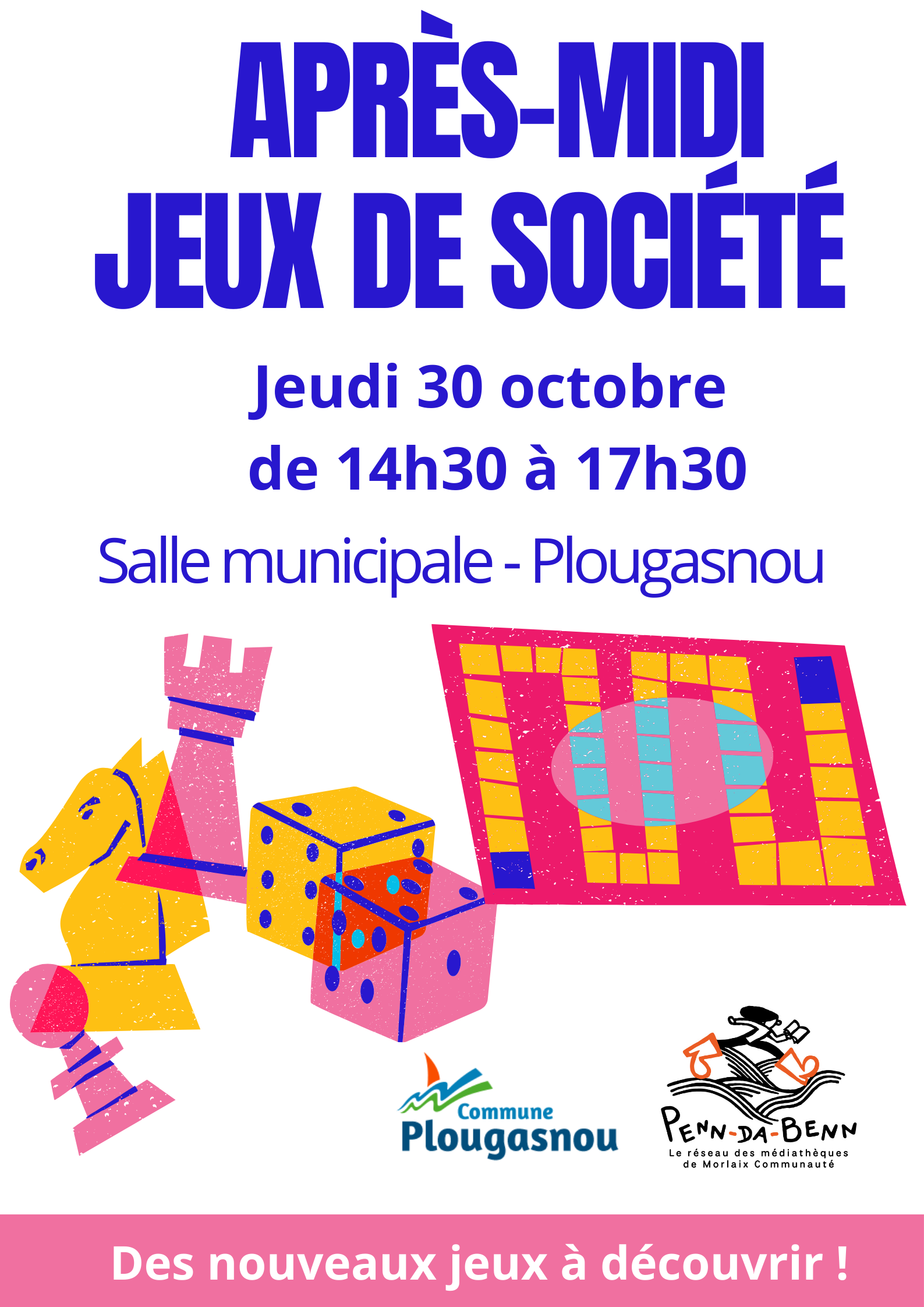Affiche evenement soiree jeux de societe colore